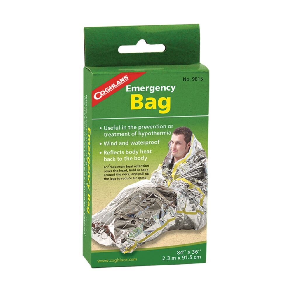 2PK Coghlans Emergency Bag Windproof Waterproof Reflective Heat Retention