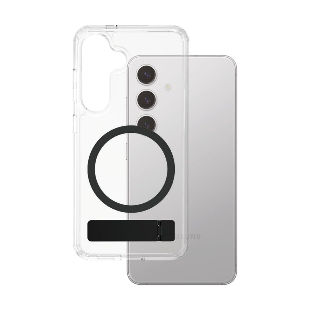 Panzer Kickstand Mag Case - Samsung GS25+ Hands-Free Viewing Clear/Black