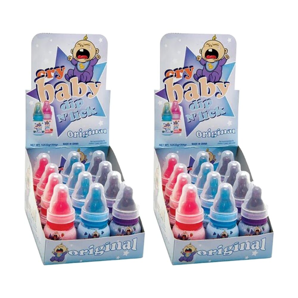 24PK Universal Candy Cry Baby Dip n Lick Fruit Flavoured Sweet 32g Assorted