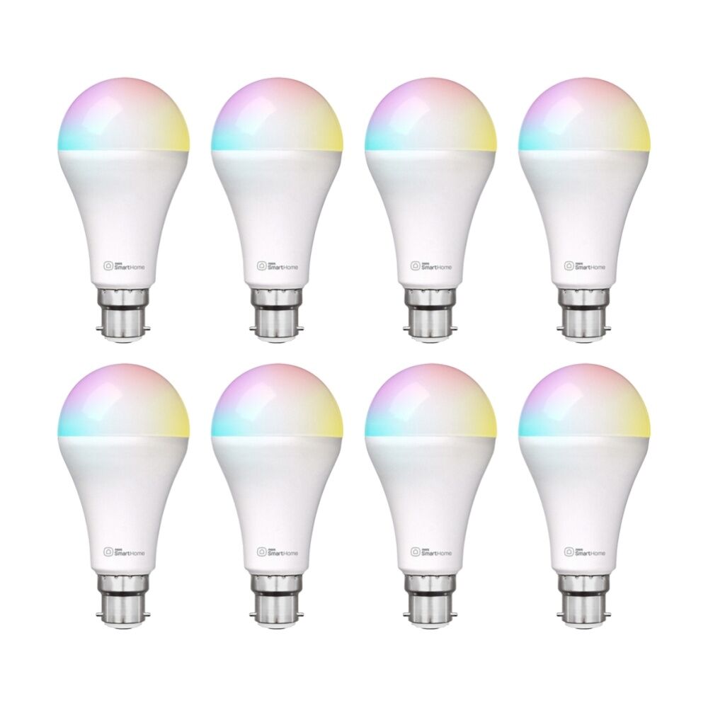 2x 4pc Laser Connect 10W Smart RGB Light Bulb B22 Colour Changing LED Set