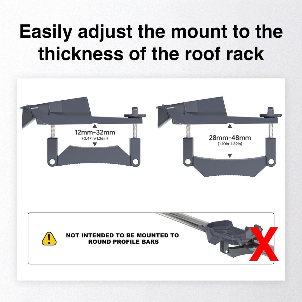 Chargecore Roof Rack Mount for Starlink Mini Adjustable Corrosion Resistant Grey