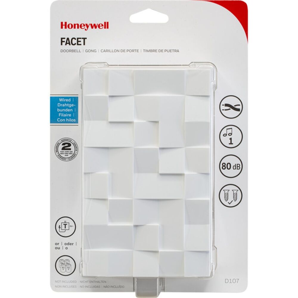 Honeywell Internal Door Bell Facet Chime Doorbell White Decorative