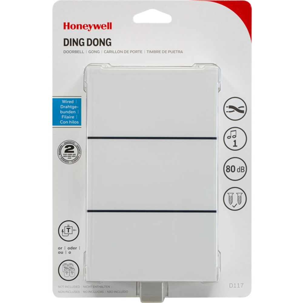 Honeywell Ding Dong Door Bell Chime Doorbell Black White