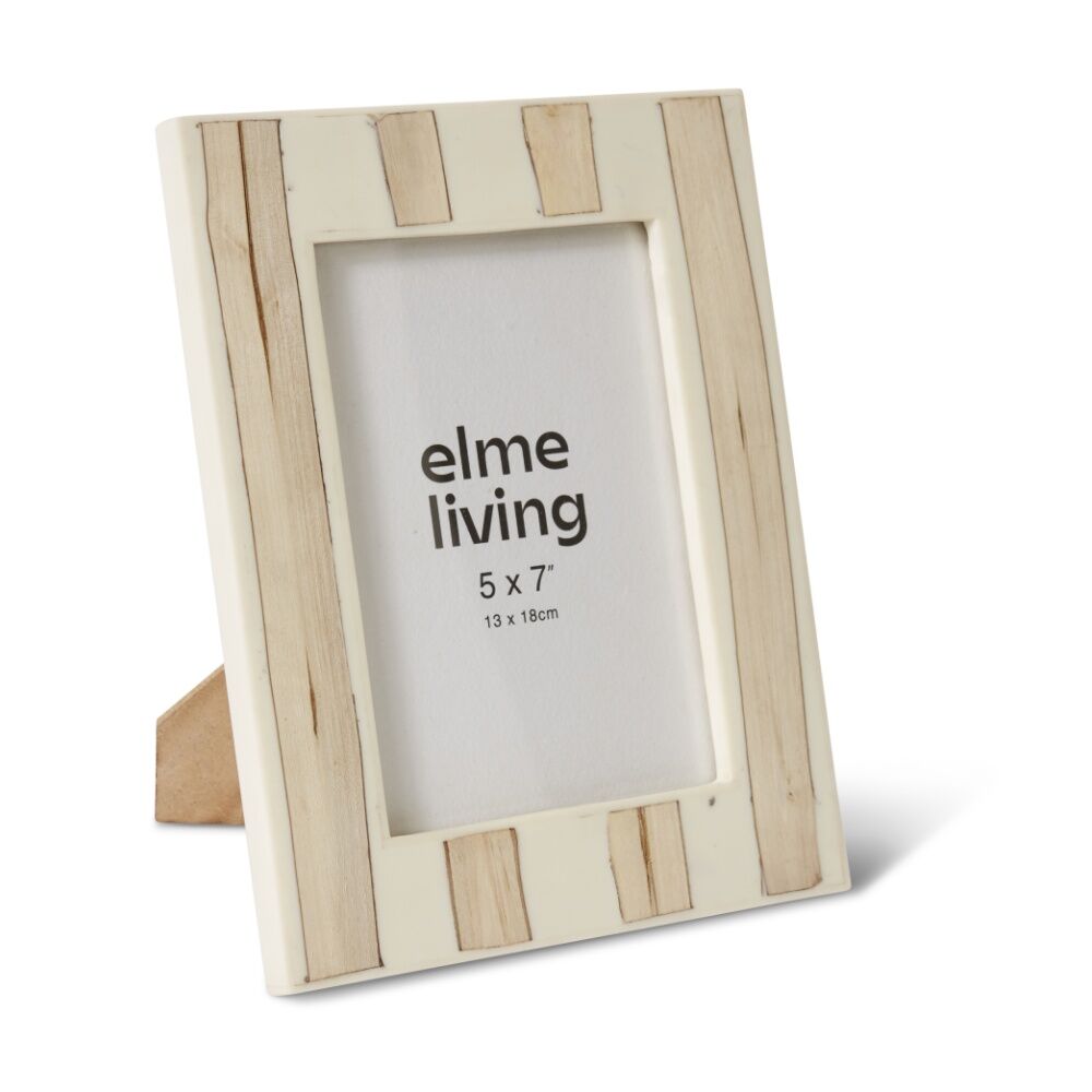 4PK E Style Hetuwa 5x7in Photo Frame Wood & Cream Resin Home Decor
