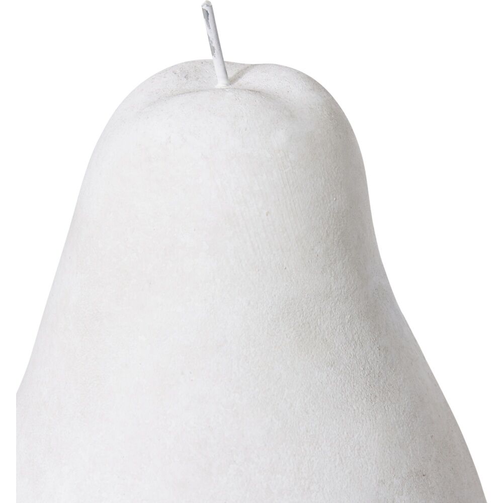 E Style Pear Sculpture Decorative Ornament White Cement 15x15x22cm