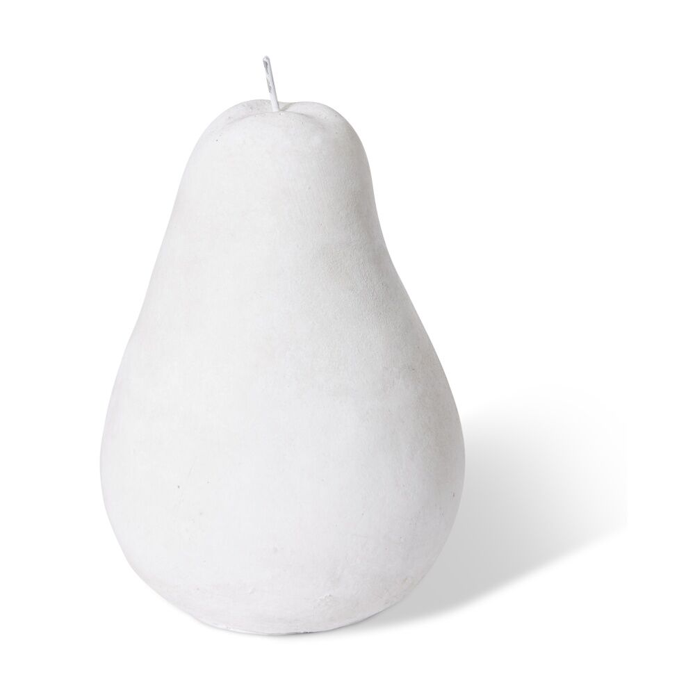 E Style Pear Sculpture Decorative Ornament White Cement 15x15x22cm