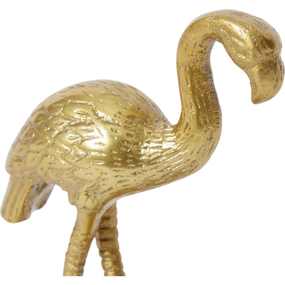 E Style Heron Bird Aluminium Sculpture Interior Decor Gold Finish 10x8x16cm