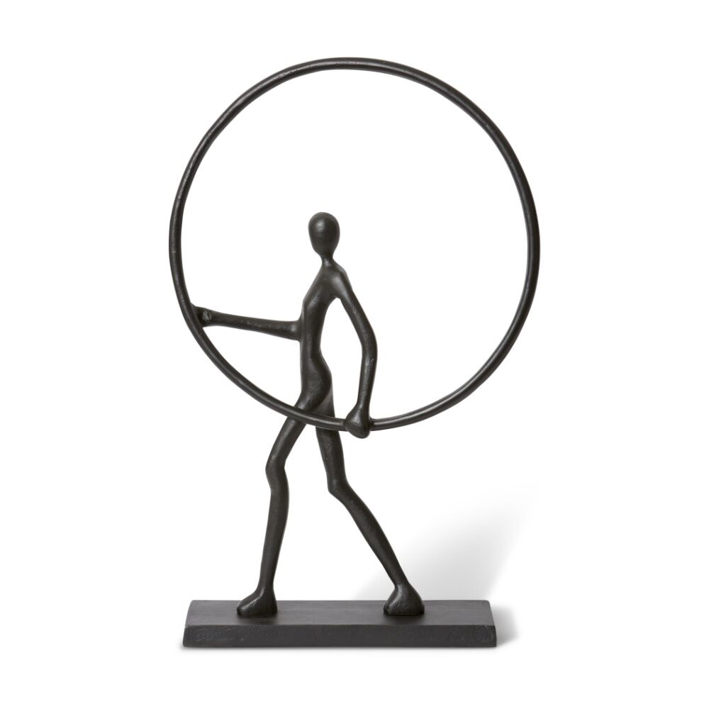 E Style Musa Sculpture Aluminium Modern Interior Decor Black 44x16x70cm