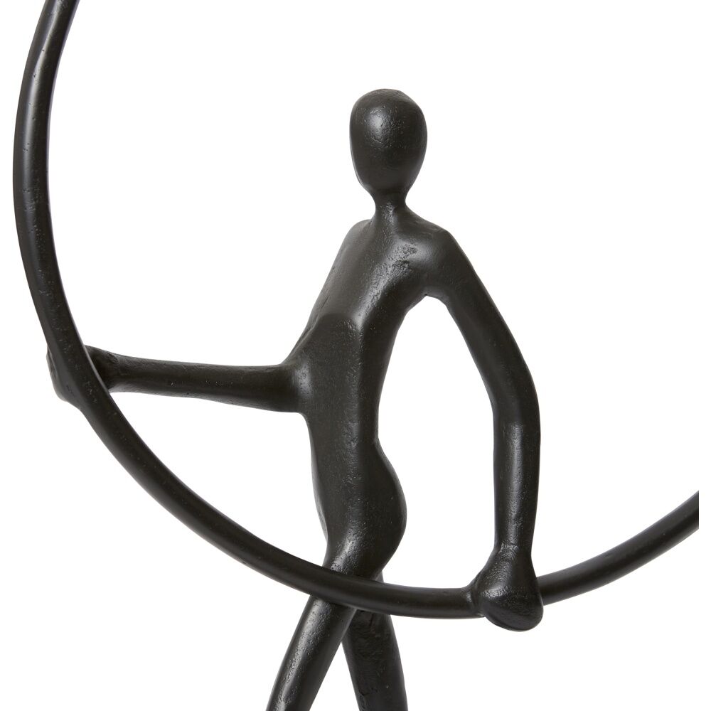 E Style Musa Sculpture Aluminium Modern Interior Decor Black 44x16x70cm