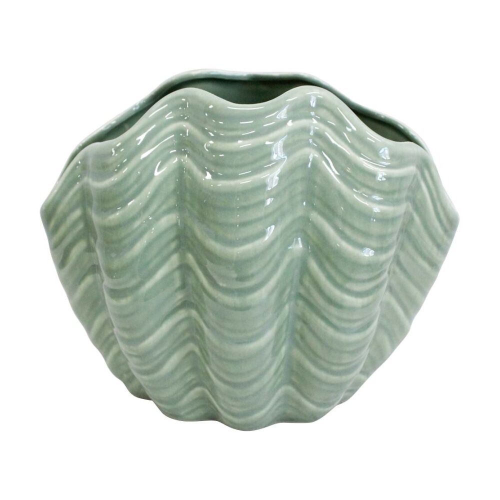 2PK LVD Shell Nautical Decorative Ceramic Vase/Planter Home Decor 19x15.5x12.5cm