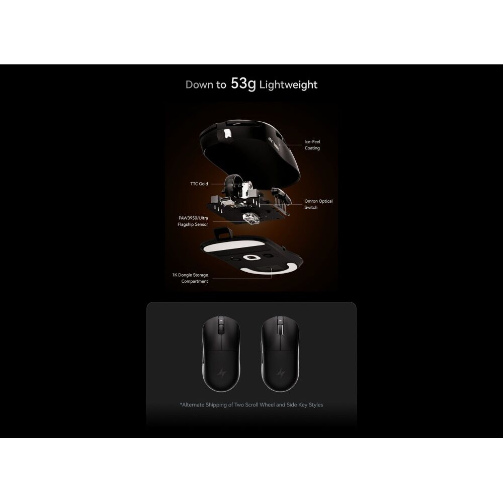 ATK Dragonfly A9 Ultra Lightweight Wireless Mouse 125x64x40mm Pink