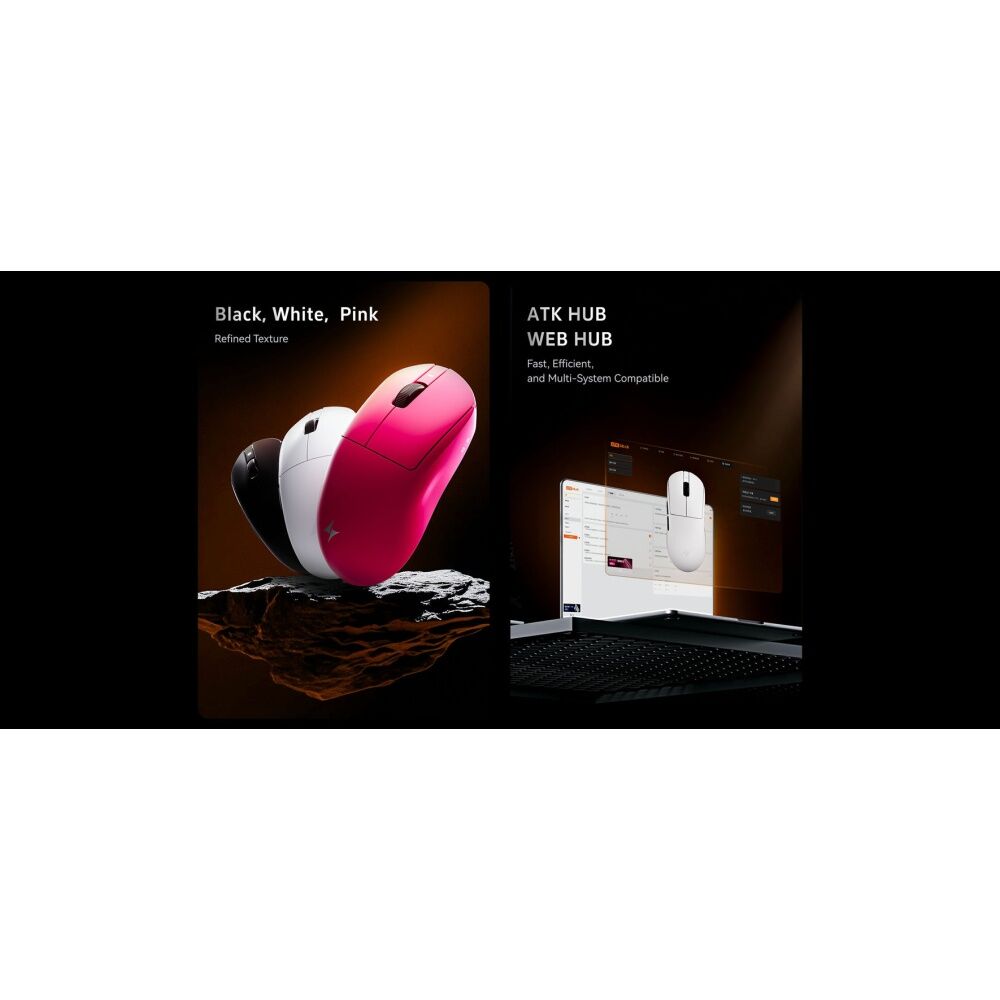 ATK Dragonfly A9 Ultra Lightweight Wireless Mouse 125x64x40mm Pink