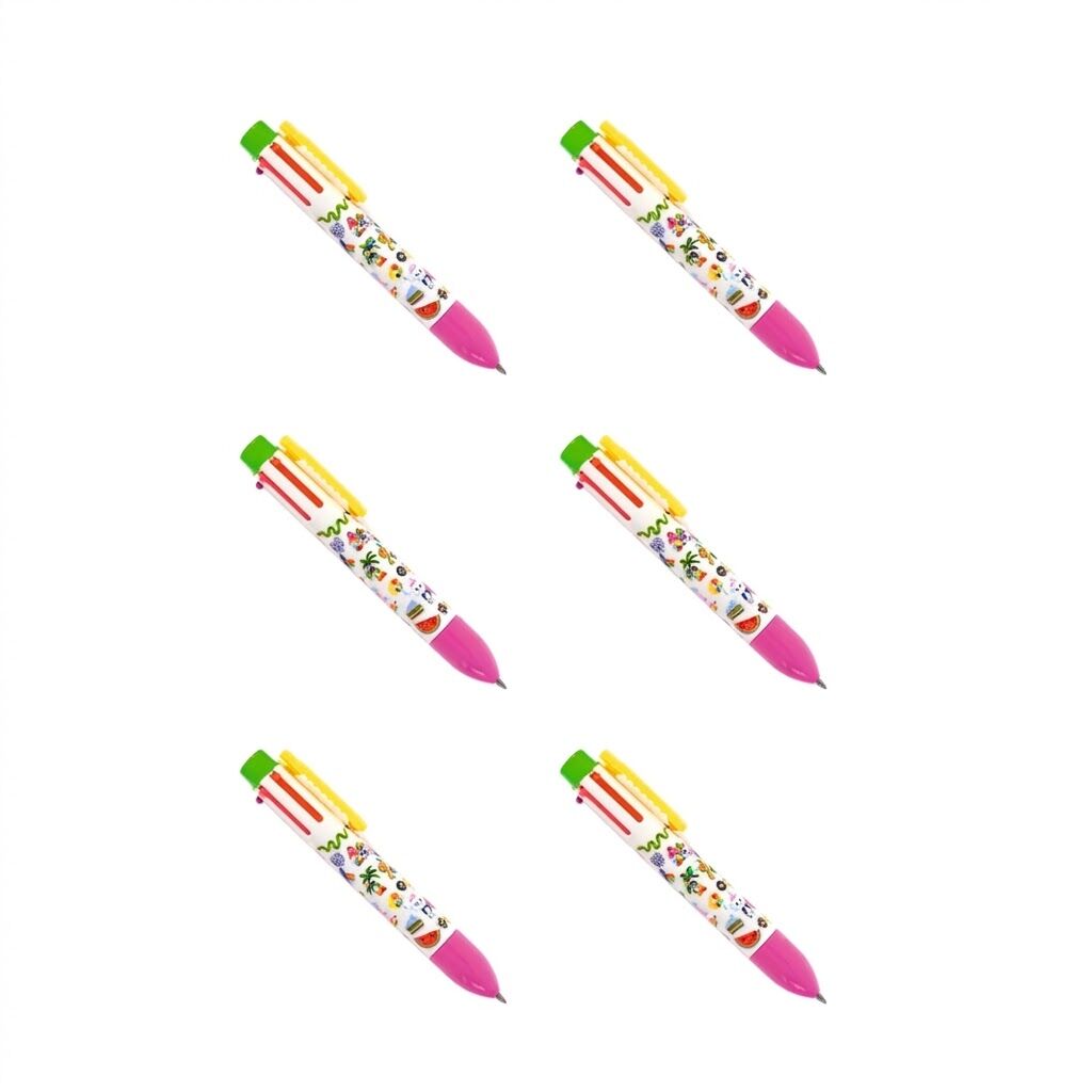 6PK Djeco Sarah Rainbow Pen Fluorescent Colour Retractable Grip Assorted 3y+