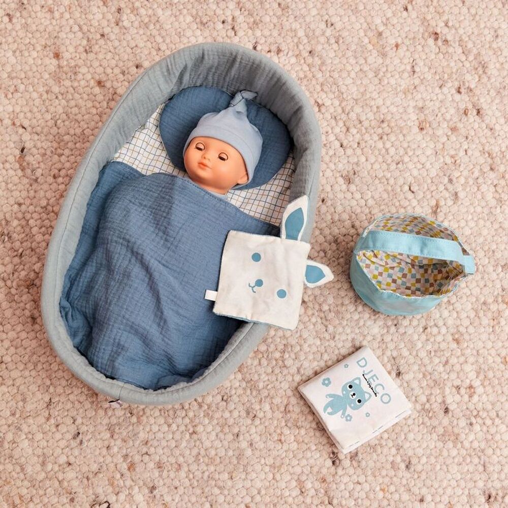 Djeco Sweet Dreams Set Bedtime Bag Blankie & Book For Baby Doll 2+ Years