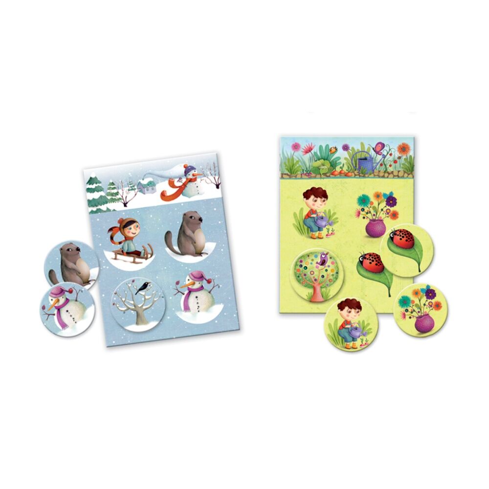30pc Djeco Lotto 4 Seasons Game Educational Board Play 2+ Years