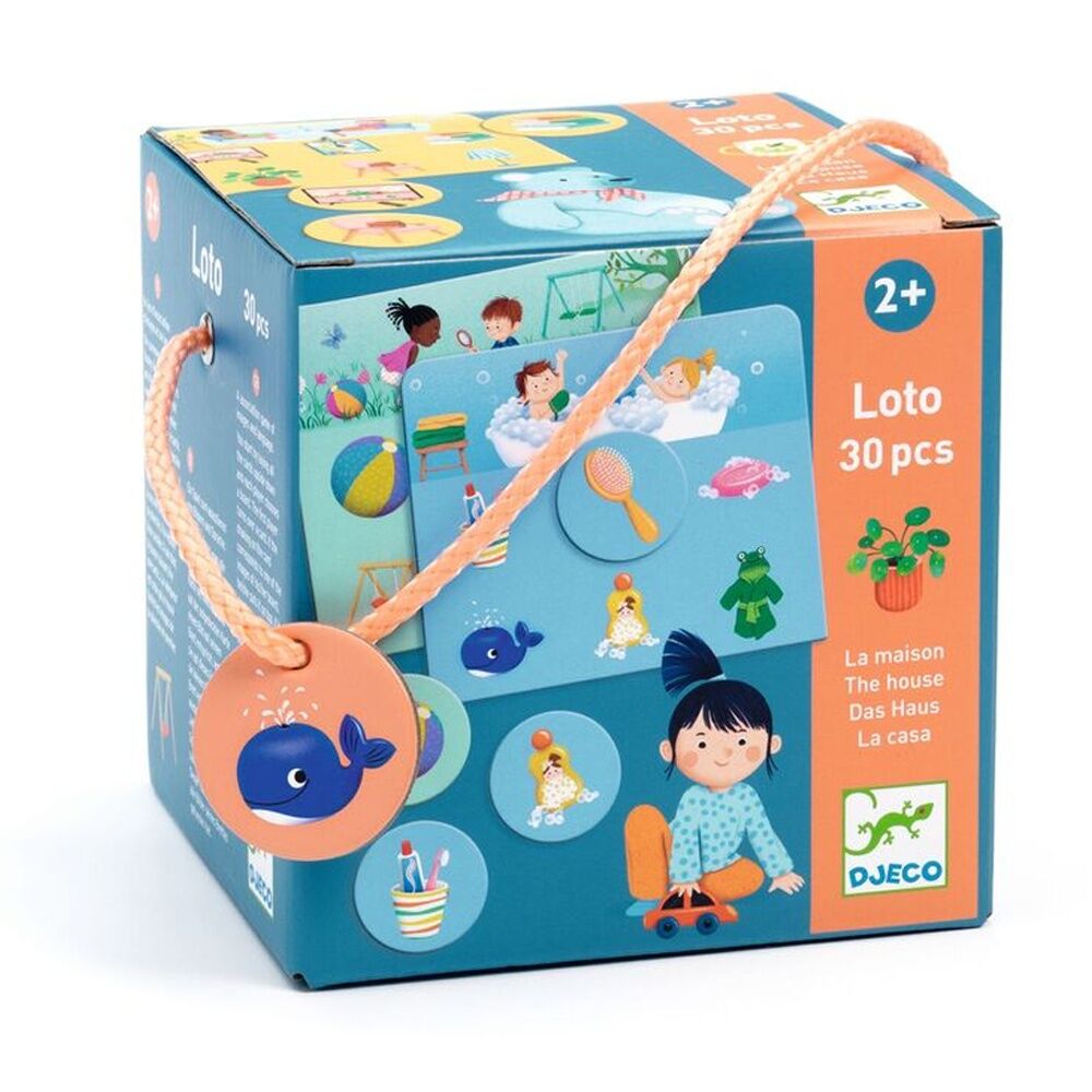 30pc Djeco The House Loto Game Matching Memory Play 2+ Years
