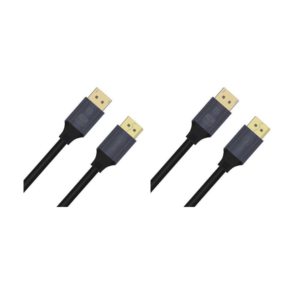 2PK Cruxtec DP21-03-BK DP2.1 16K Displayport Male to Cable 3m Black