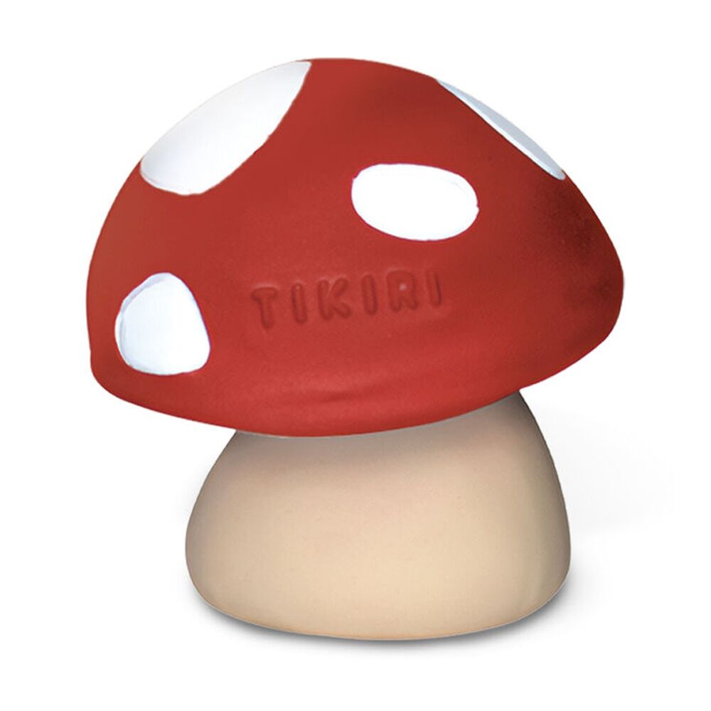 Tikiri Mushroom Teether Rattle Bath Toy Natural Rubber Newborn Plus