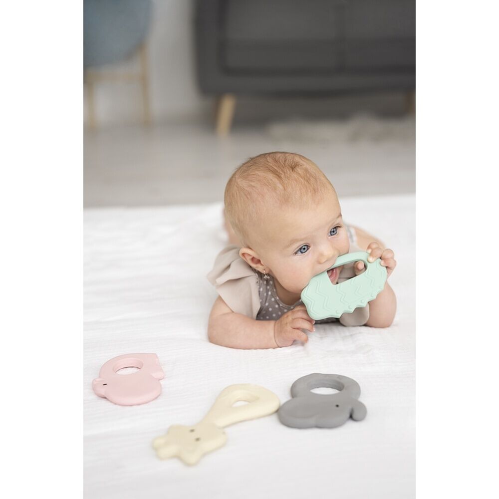Tikiri Rubber Hippo Flat Teether Boxed Natural Newborn & Up