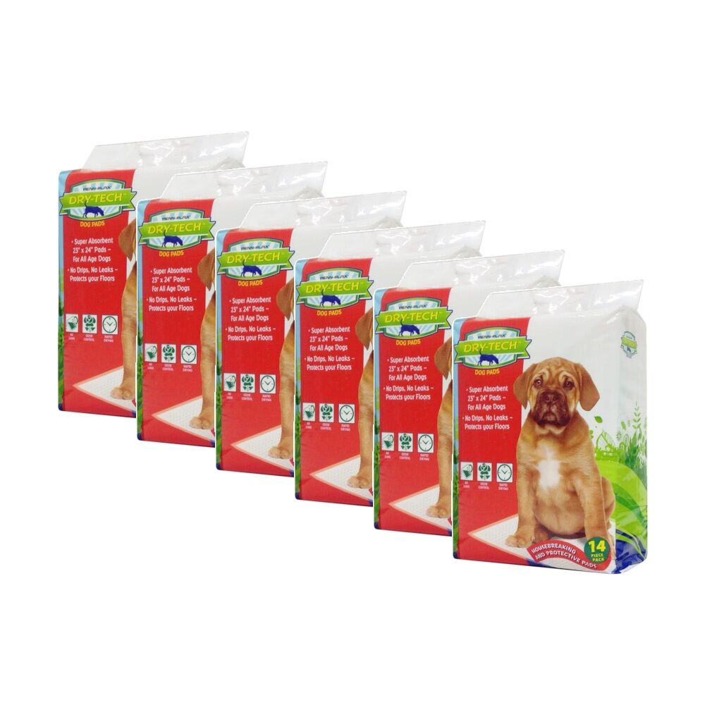 6x 14pc Dry Tech House Breaking Pads Leak-Resistant Odour Control 58x61cm