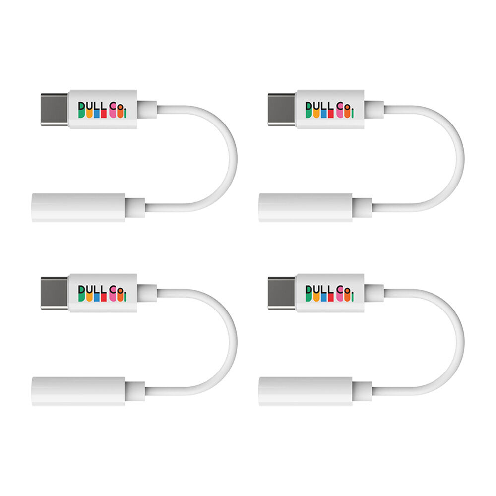 4PK Dull Co. USB-C to 3.5mm AUX Audio Headphone/Earphone Adaptor White