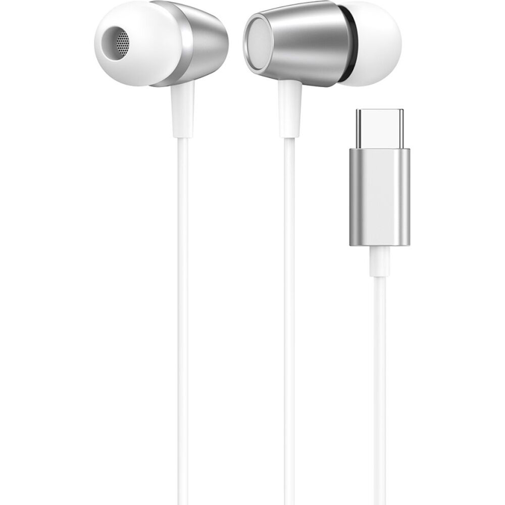2PK Dull Co. Wired In-Ear Earphones W/ Mic & Inline Track Controls USB-C White