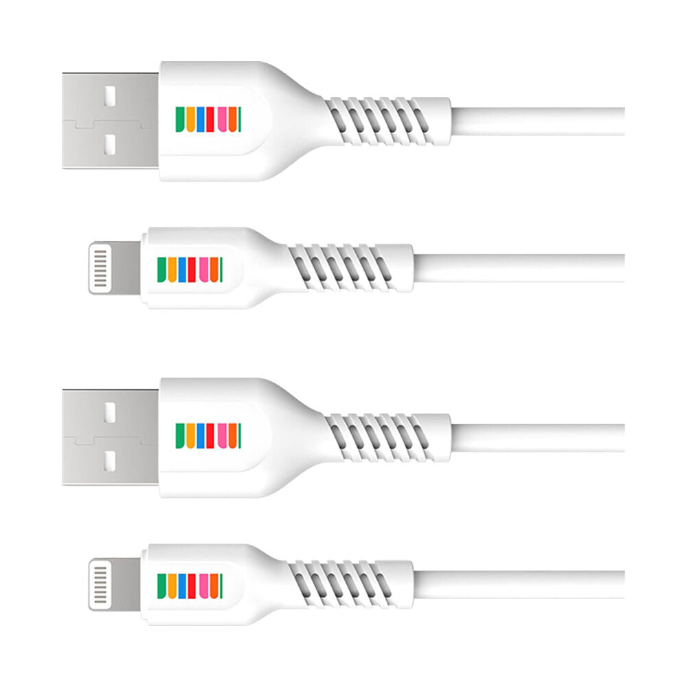 2PK Dull Co. USB-A to MFi Certified Lightning Charging Cable Apple Compatible 1m