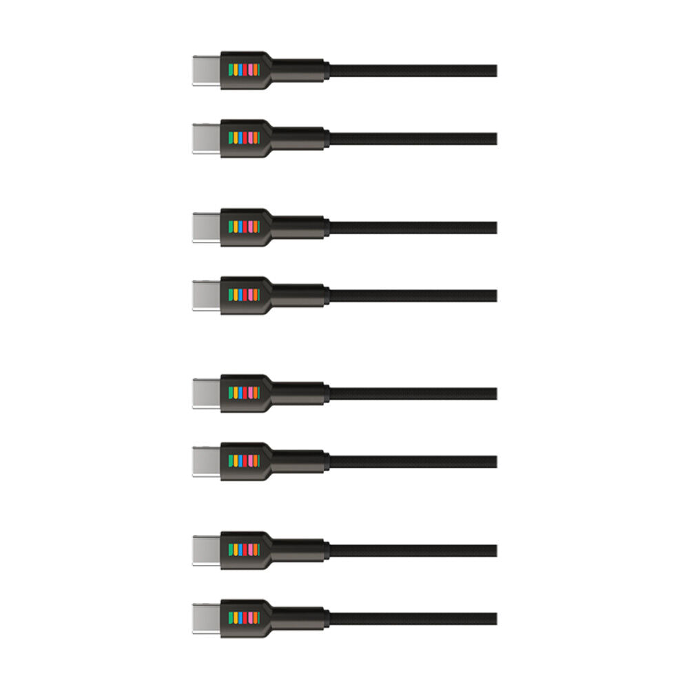 4PK Dull Co. USB-C to Braided Charging Cable W/ Premium Metal Connectors 2m