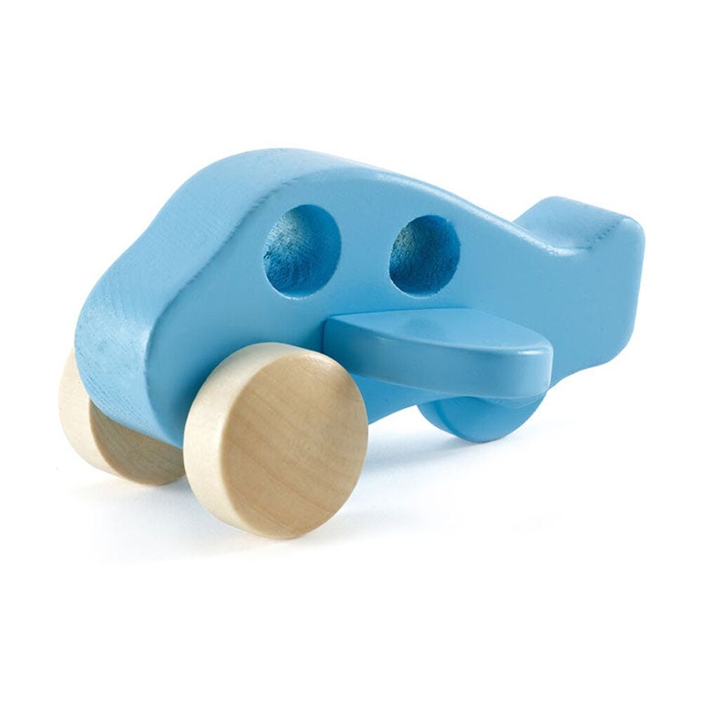 2PK Hape Little Plane Wooden Toy Play Aircraft For Toddlers 10M Blue