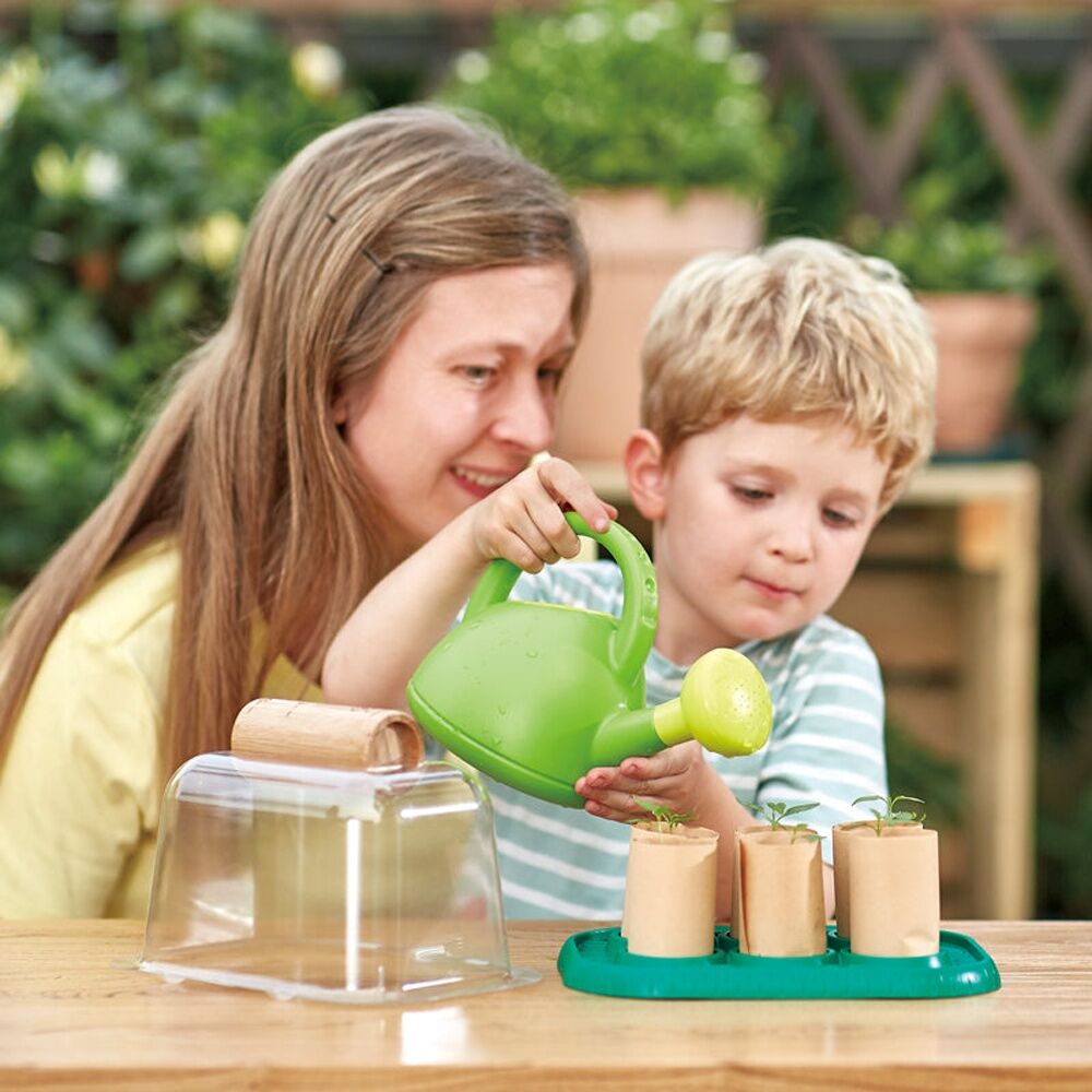 2PK Hape Gardeners Greenhouse Wooden Educational Toy Playset 4y Green