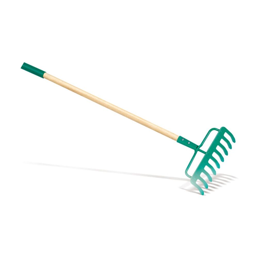 4PK Hape Garden Rake Wooden Gardening Tool Outdoor Kids Toy 4y Green