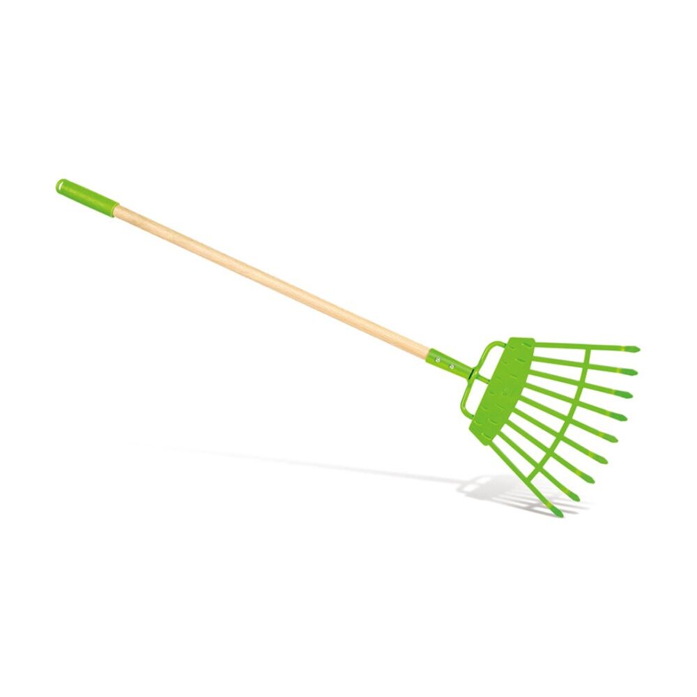 4PK Hape Lawn Rake Wooden Gardening Tool Outdoor Play Kids Toy 4y Green