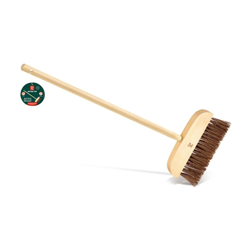 2PK Hape Garden Broom Wooden Gardening Tool Outdoor Play Kids Toy 4y Brown