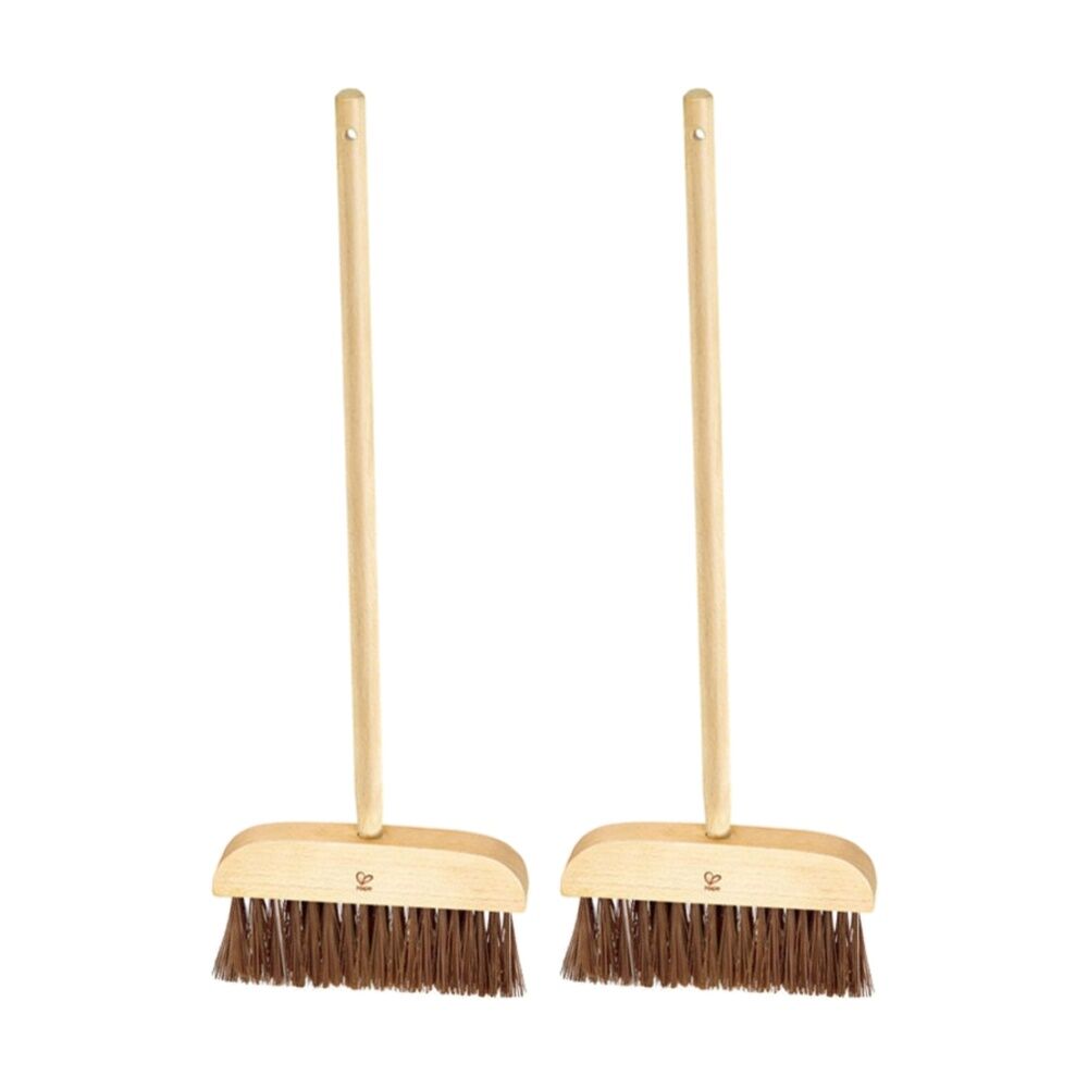 2PK Hape Garden Broom Wooden Gardening Tool Outdoor Play Kids Toy 4y Brown