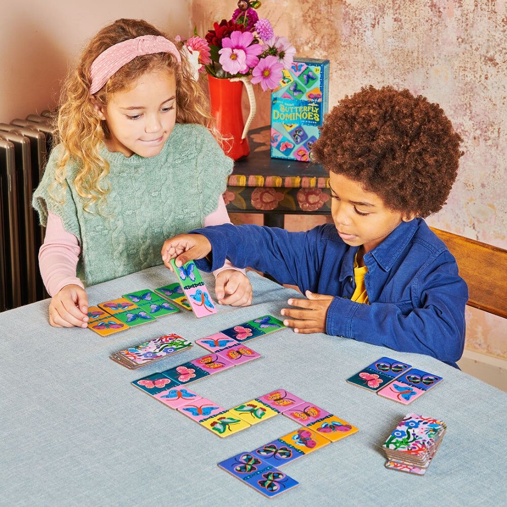 28pc eeBoo Giant Shiny Butterfly Design Dominoes Game Early Learning 3y+