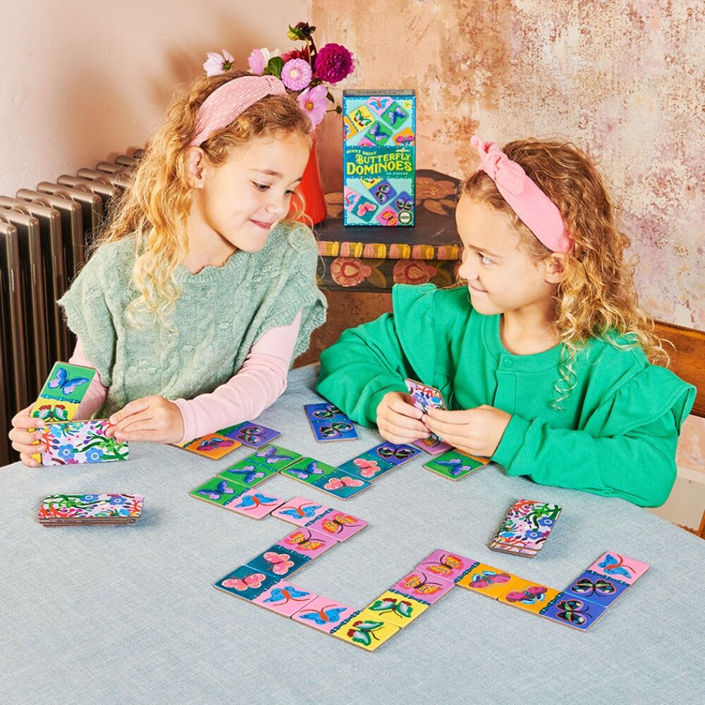 28pc eeBoo Giant Shiny Butterfly Design Dominoes Game Early Learning 3y+