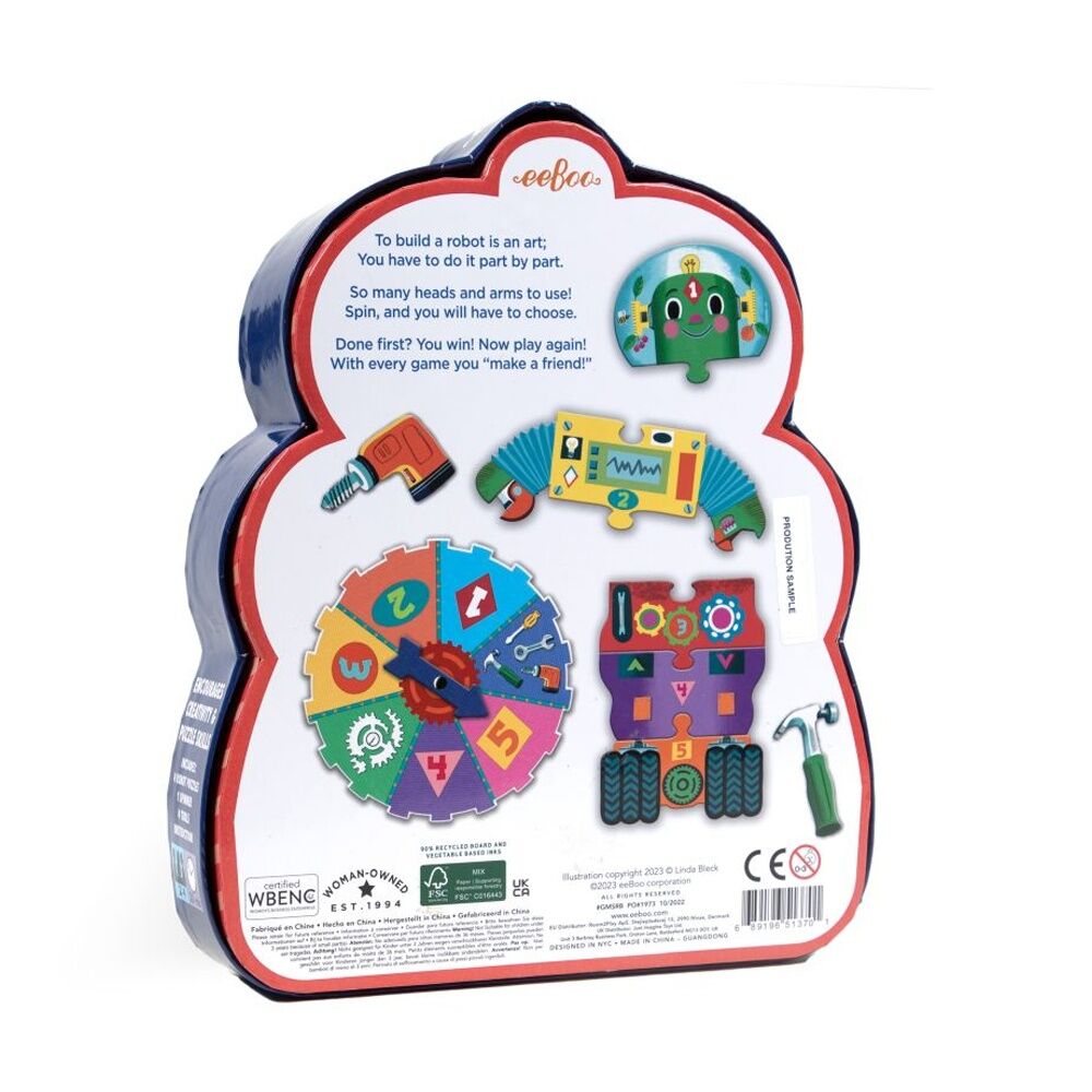 Eeboo Game Build A Robot Educational Number Memory Kids Activity 3y+