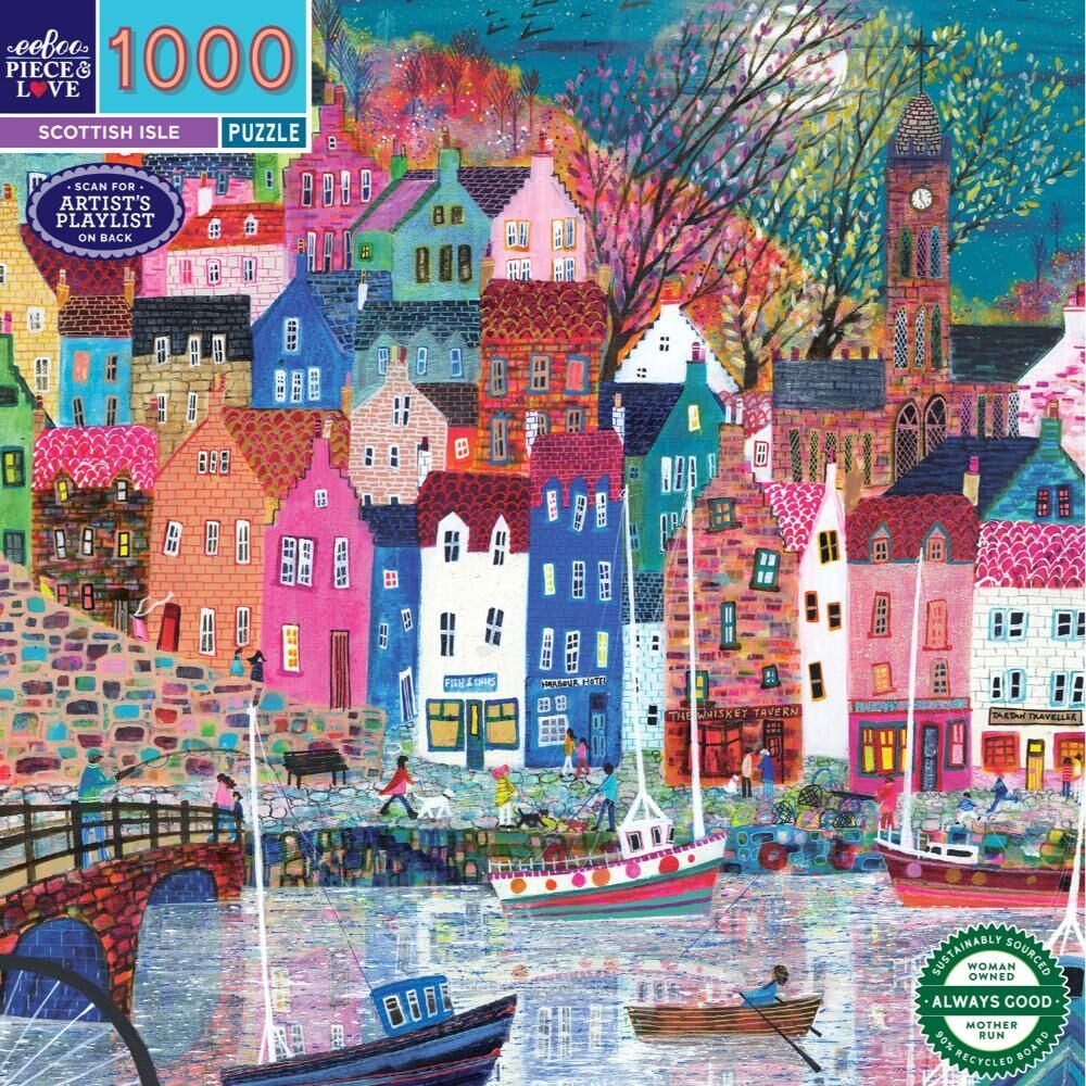 1000pc eeBoo Scottish Isle Puzzle Focus Educational Play 12y+