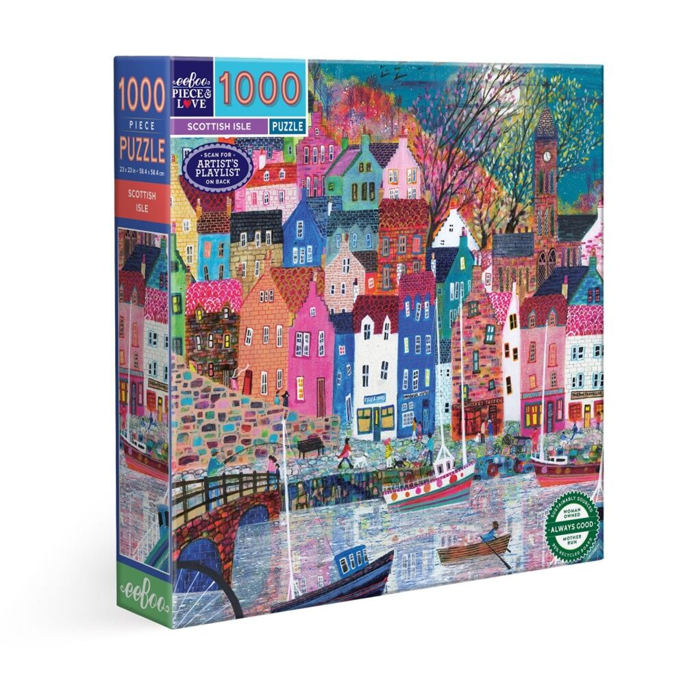 1000pc eeBoo Scottish Isle Puzzle Focus Educational Play 12y+