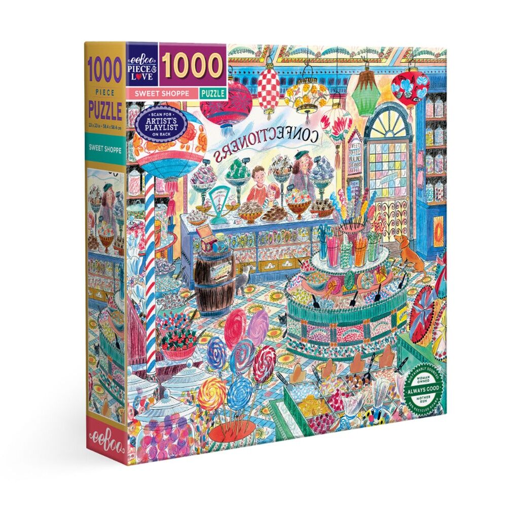 1000pc eeBoo Sweet Shoppe Puzzle Candy Store Scene Educational Play 8y+