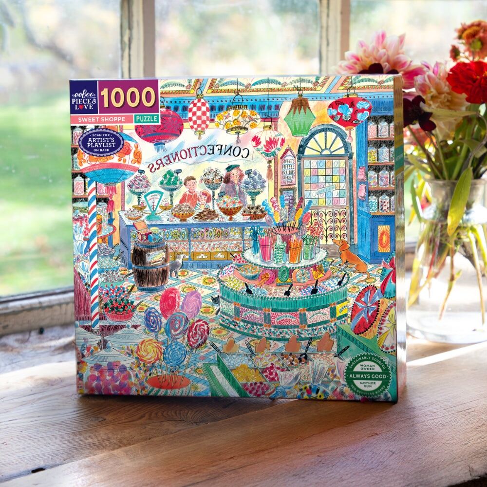 1000pc eeBoo Sweet Shoppe Puzzle Candy Store Scene Educational Play 8y+