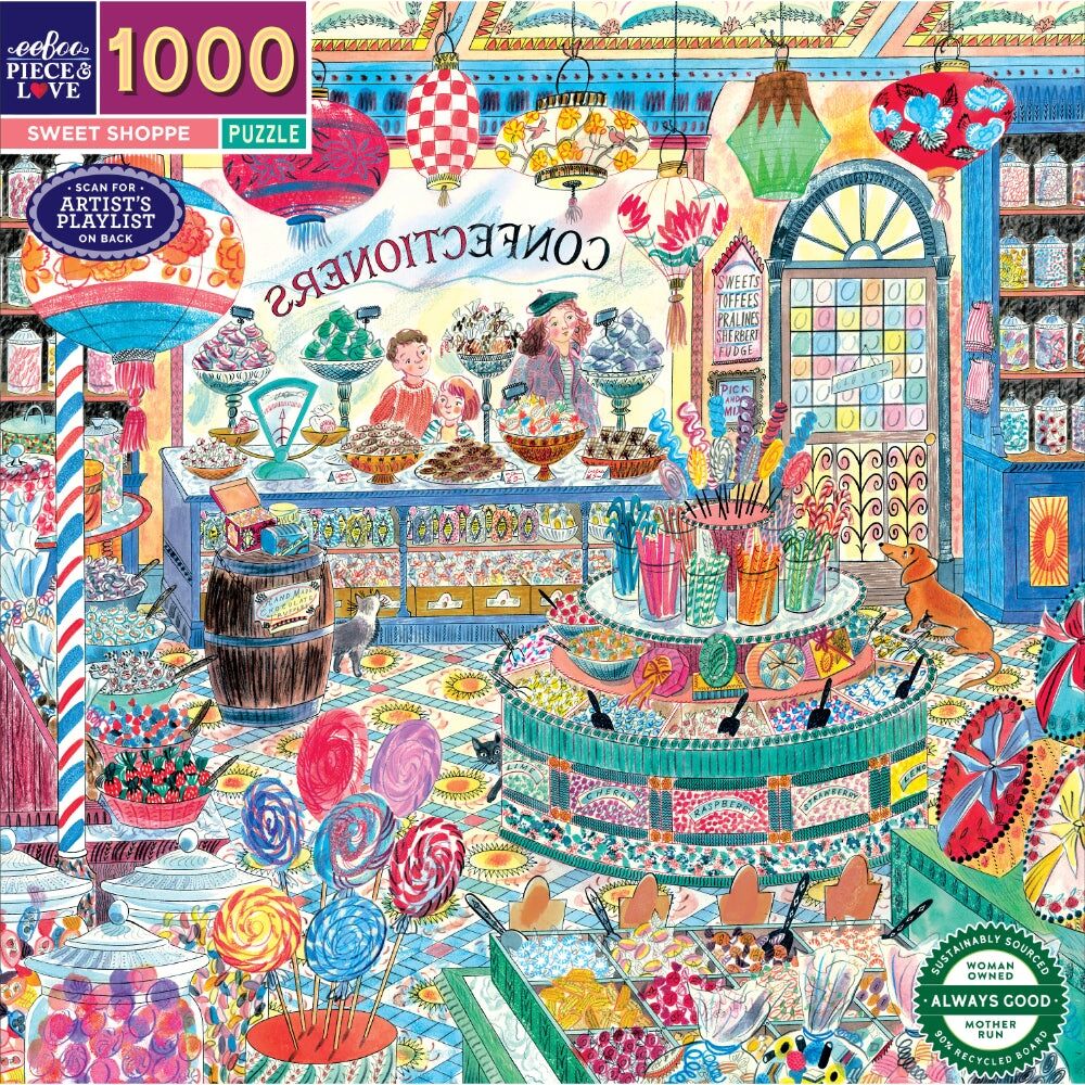 1000pc eeBoo Sweet Shoppe Puzzle Candy Store Scene Educational Play 8y+