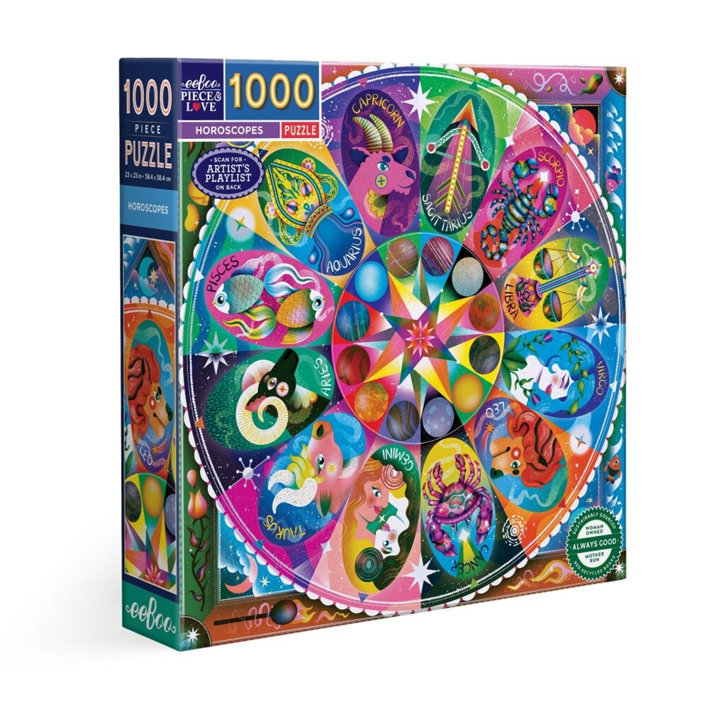1000pc eeBoo Horoscopes Puzzle Zodiac Sign Themed Artwork 12y+