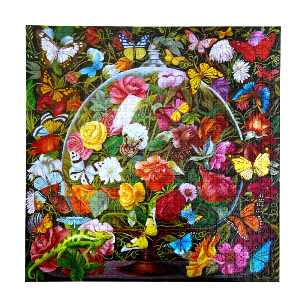 1000pc eeBoo Puzzle Butterfly Still Life Scene Floral Artwork Game