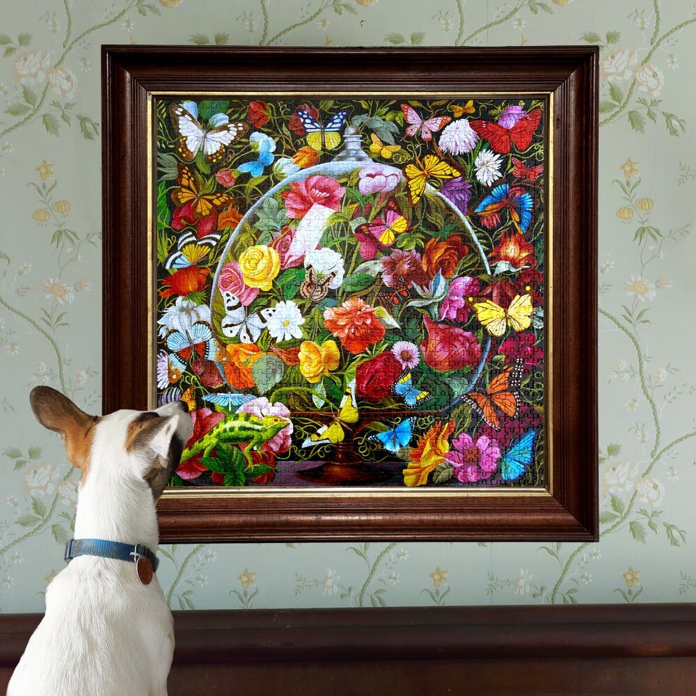 1000pc eeBoo Puzzle Butterfly Still Life Scene Floral Artwork Game