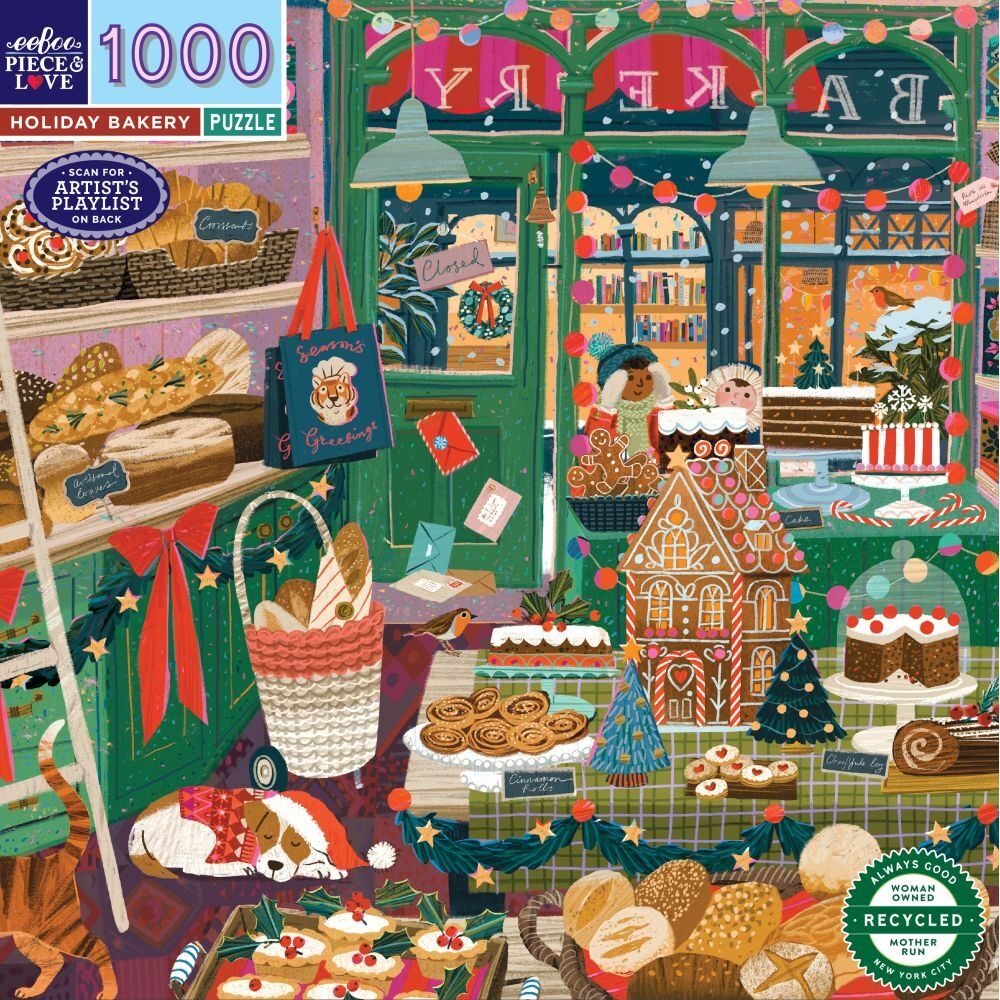 1000pc eeBoo Puzzle Holiday Bakery Festive Christmas Scene Artwork Game