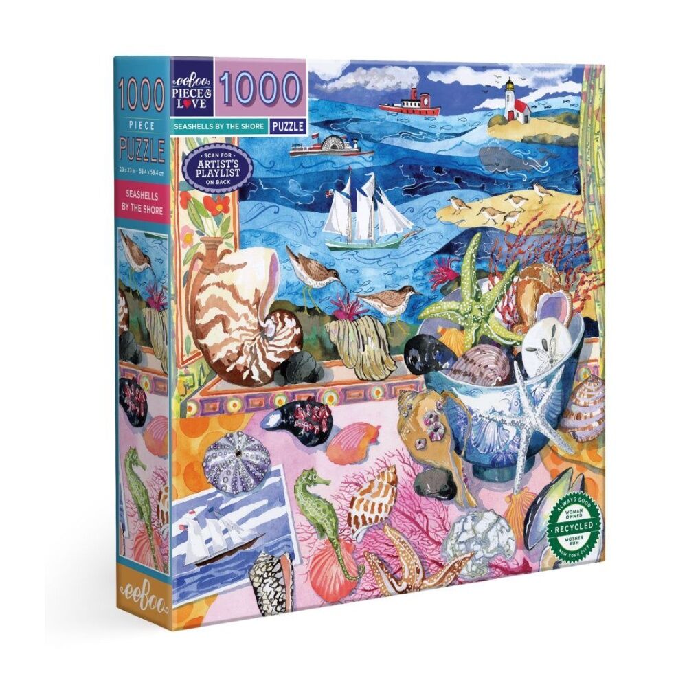 1000pc Eeboo Puzzle Seashell Shore Coastal Theme Kids Activity 12y+