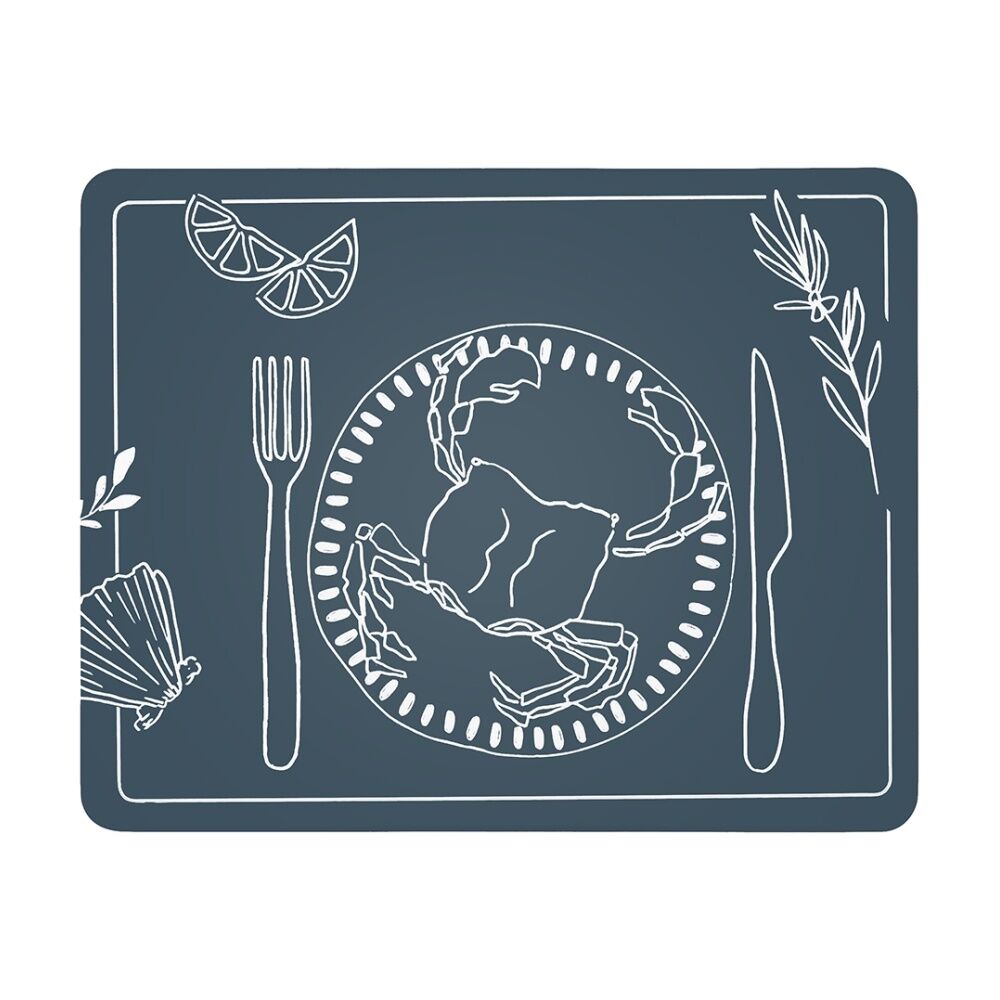 2x 4pc Ecology Ocean Feast Inspired Dinner Placemats W/ Cork Backing 34x26.5cm
