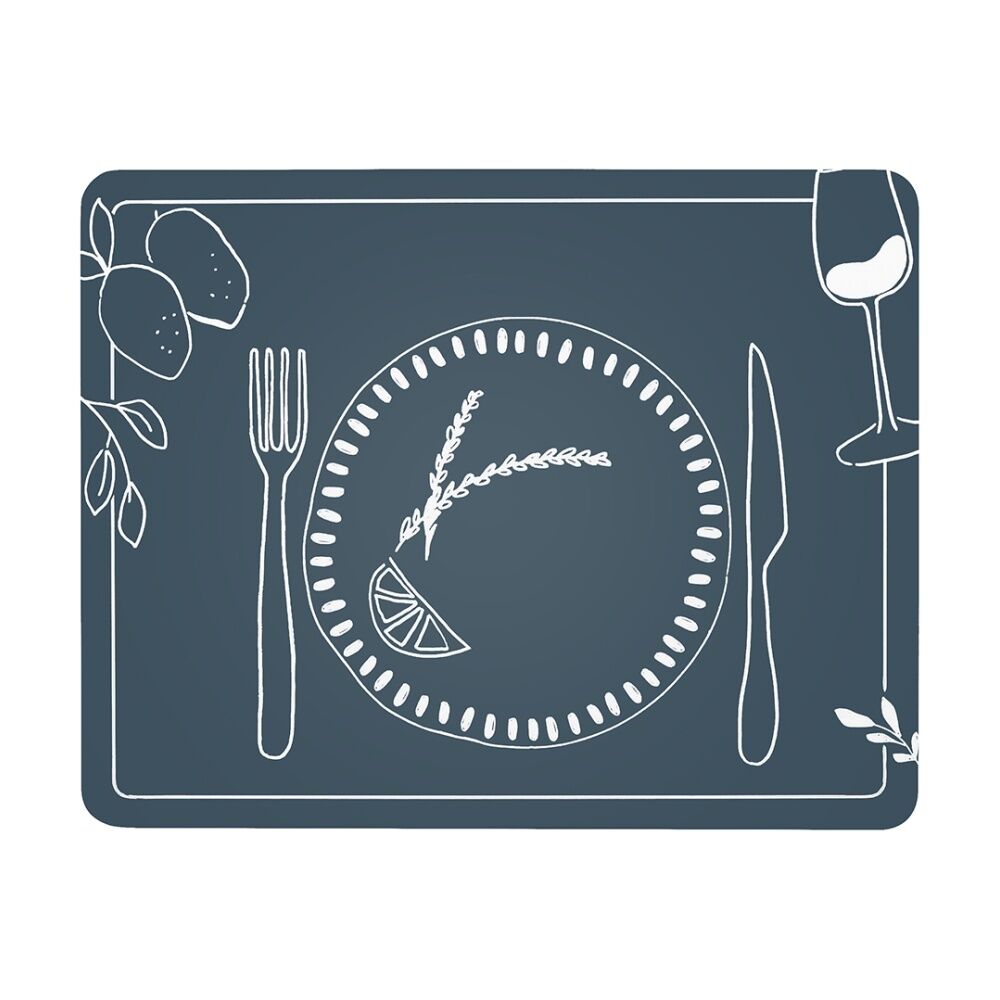 2x 4pc Ecology Ocean Feast Inspired Dinner Placemats W/ Cork Backing 34x26.5cm