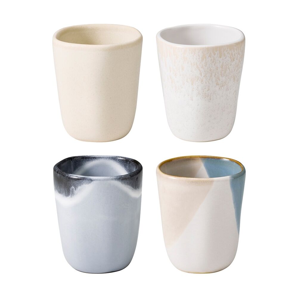 2x 4pc Ecology Fleuve Kitchenware Latte Cup Multicoloured 220ml